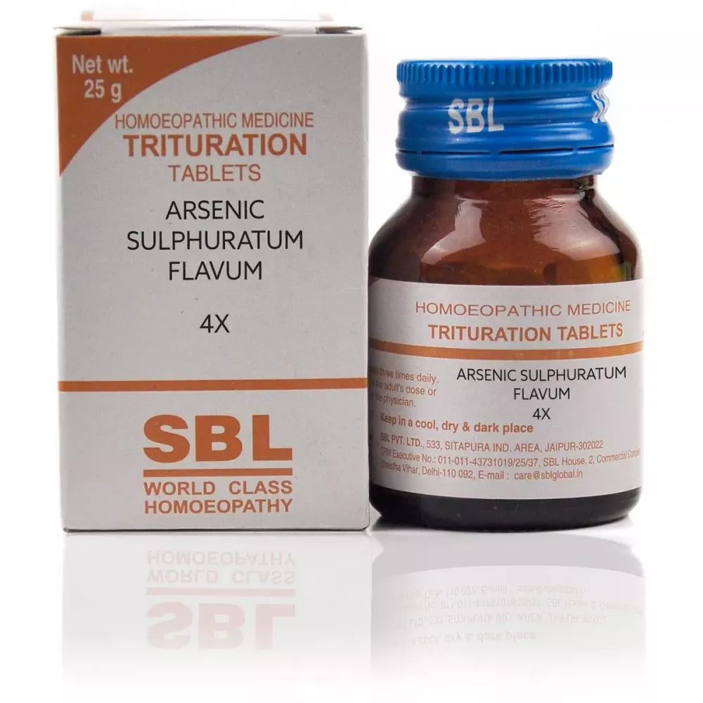 SBL Homeopathy Arsenic Sulphuratum Flavum 4X Trituration Tablets 25gm