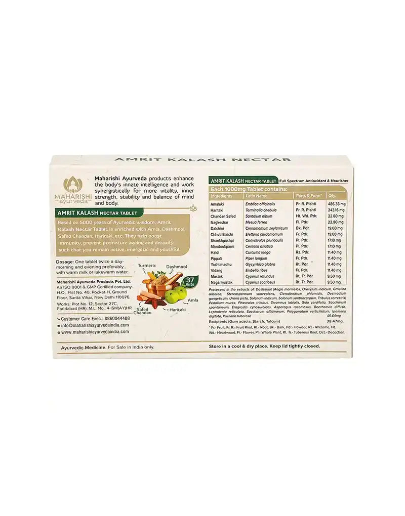 Maharishi Amrit Kalash M4 Sugar Free Nectar 60 Tablets